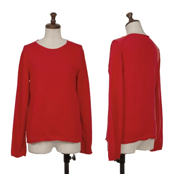 コムコム コムデギャルソンCOMME des GARCONS ポリニットソー 赤XS