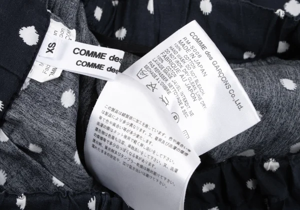 COMME des GARCONS Cotton Dot Print Box Tuck Skirt K-165011_013