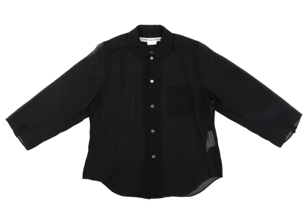 COMME des GARCONS Poly Round Collar See-through Shirt K-165012_002