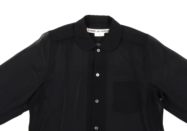 COMME des GARCONS Poly Round Collar See-through Shirt K-165012_003