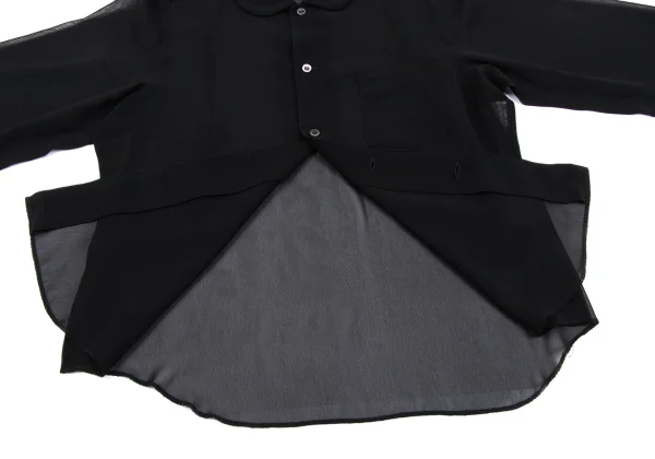 COMME des GARCONS Poly Round Collar See-through Shirt K-165012_013