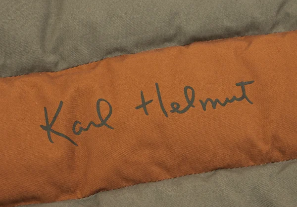 Karl Helmut Cotton Logo Patch Design Striped Down Vest K-165017_015