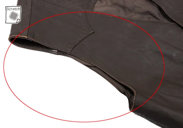 Papas Wood Button Design Leather Vest K-165018_006