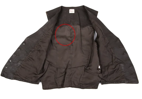 Papas Wood Button Design Leather Vest K-165018_012