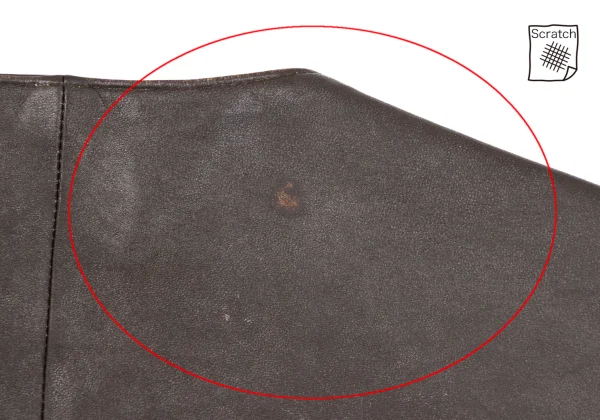 Papas Wood Button Design Leather Vest K-165018_015