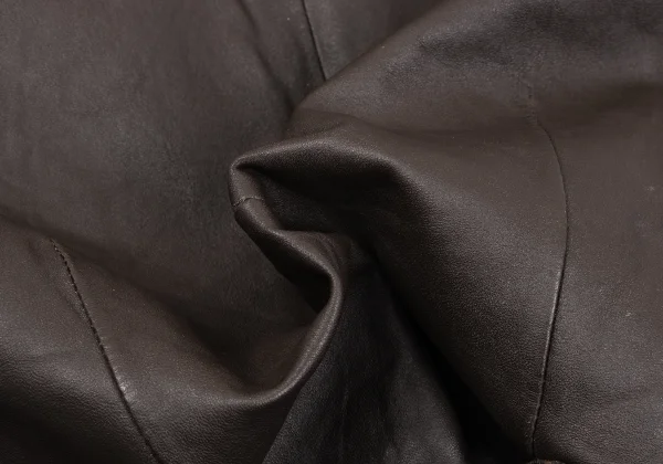 Papas Wood Button Design Leather Vest K-165018_017