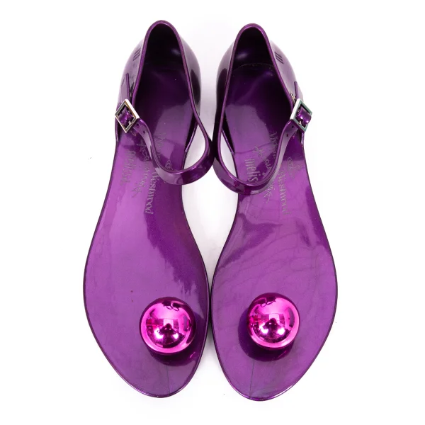 Vivienne Westwood ANGLOMANIA x melissa Metallic Ankle Strap Sandals K-165036_002