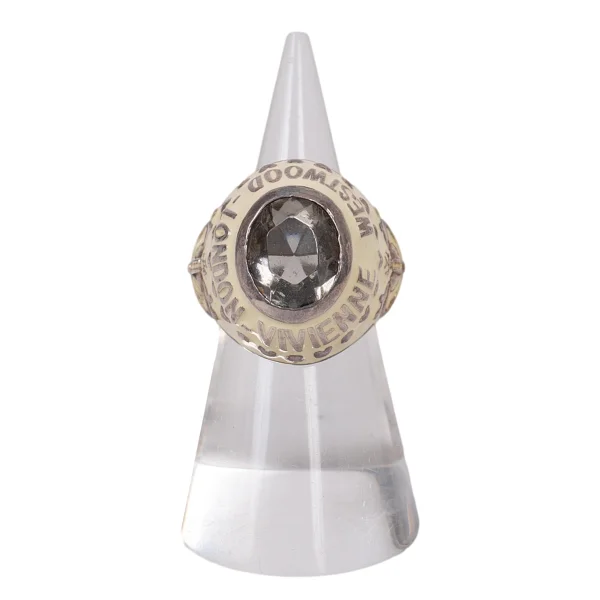 Vivienne Westwood Silver College RIng White,Silver S (US About6) K-165039_001