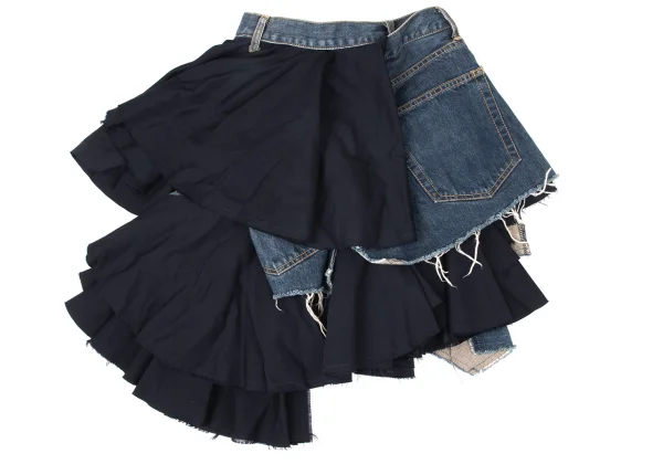 JUNYA WATANABE COMME des GARCONS Wool Reconstruct Denim Skirt K-165051_002
