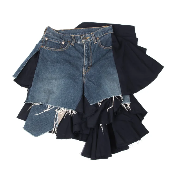 JUNYA WATANABE COMME des GARCONS Wool Reconstruct Denim Skirt K-165051_007