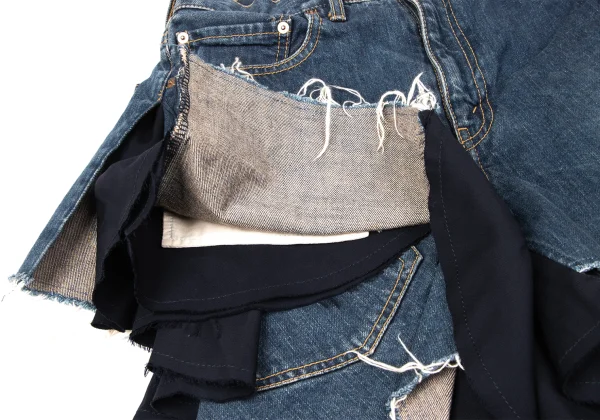 JUNYA WATANABE COMME des GARCONS Wool Reconstruct Denim Skirt K-165051_014