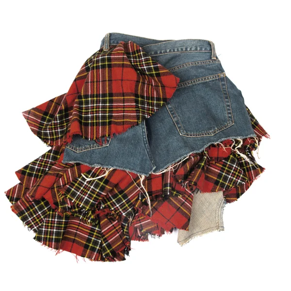 JUNYA WATANABE COMME des GARCONS Checked Reconstruct Denim Skirt K-165052_002