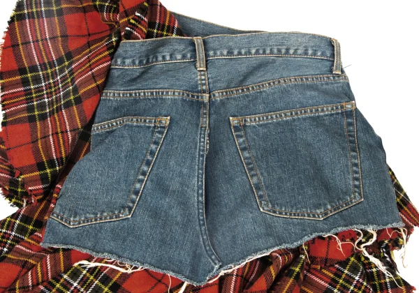 JUNYA WATANABE COMME des GARCONS Checked Reconstruct Denim Skirt K-165052_003