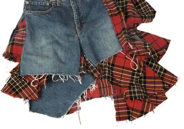 JUNYA WATANABE COMME des GARCONS Checked Reconstruct Denim Skirt K-165052_005