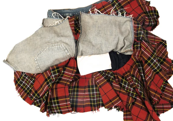 JUNYA WATANABE COMME des GARCONS Checked Reconstruct Denim Skirt K-165052_007
