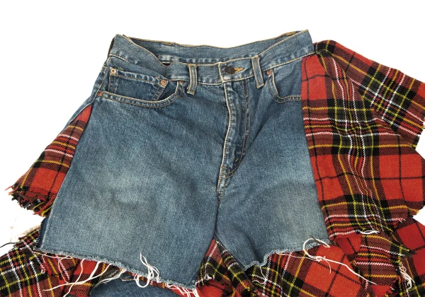 JUNYA WATANABE COMME des GARCONS Checked Reconstruct Denim Skirt K-165052_009