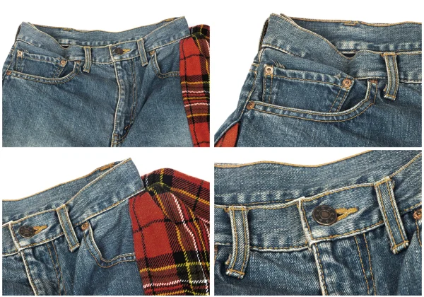 JUNYA WATANABE COMME des GARCONS Checked Reconstruct Denim Skirt K-165052_010