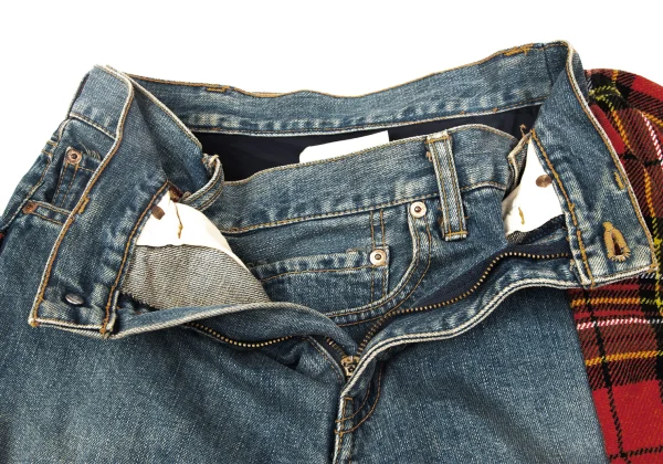 JUNYA WATANABE COMME des GARCONS Checked Reconstruct Denim Skirt K-165052_011