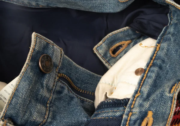 JUNYA WATANABE COMME des GARCONS Checked Reconstruct Denim Skirt K-165052_014