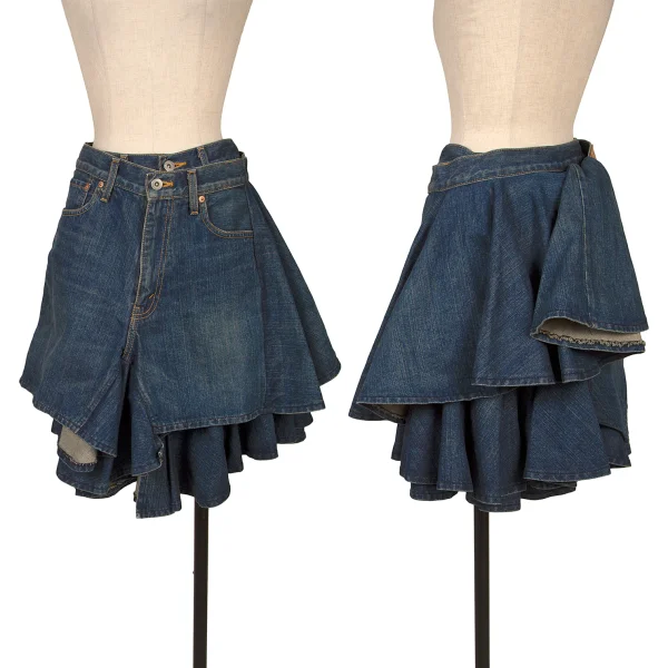 JUNYA WATANABE COMME des GARCONS Remake Frill Denim Skirt  Indigo SS K-165055_001
