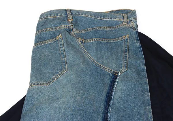 JUNYA WATANABE COMME des GARCONS Wool Tiered Remake Denim Skirt K-165056_003