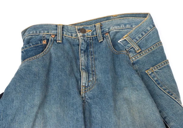 JUNYA WATANABE COMME des GARCONS Wool Tiered Remake Denim Skirt K-165056_010