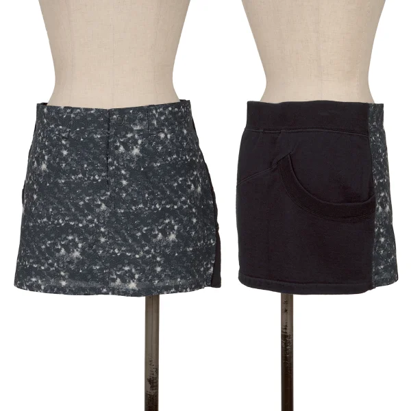 UNDERCOVER ISM Front Graphic Printed Mini Skirt Black 1 K-165062_001