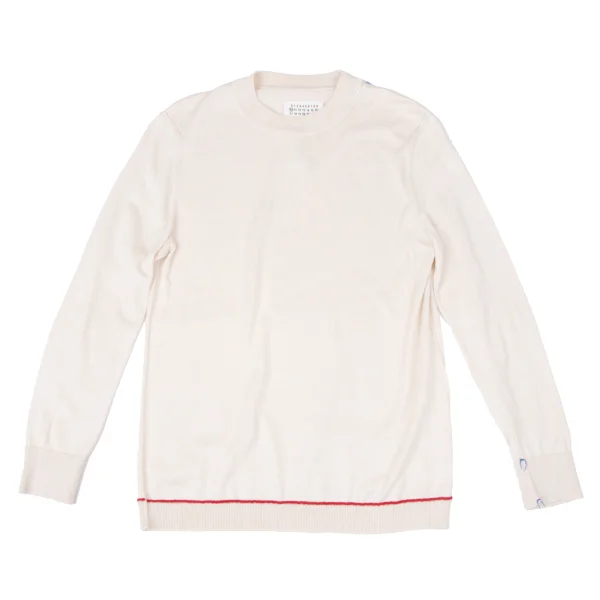 Martin Margiela 10 Color Stitch Design Knit Sweater Ivory M K-165064_001