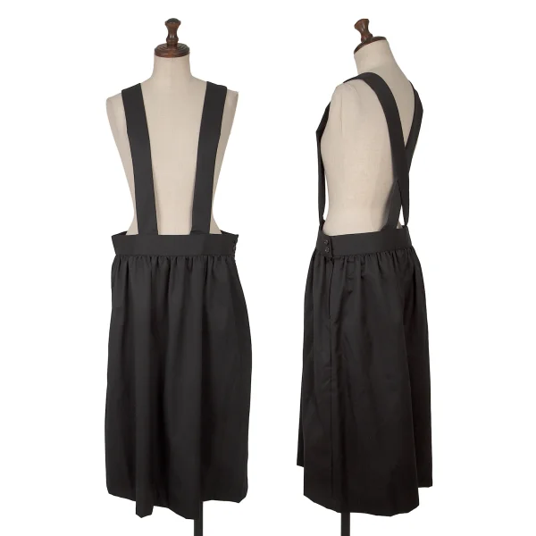 コムデギャルソン ガールCOMME des GARCONS GIRL ウールギャバ吊りスカート 黒S