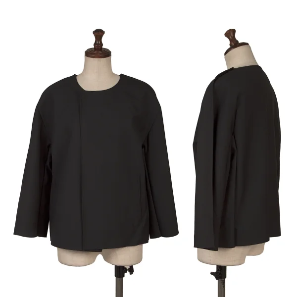 ジュンヤワタナベ コムデギャルソンJUNYA WATANABE COMME des GARCONS ウールポリボンディング二次元ノーカラージャケット 黒XS