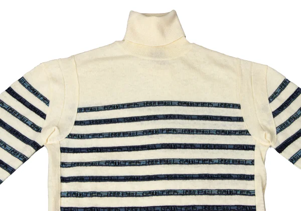 Jean Paul GAULTIER CLASSIQUE Wool Cotton Logo Stripe Turtleneck Knit K-165084_002