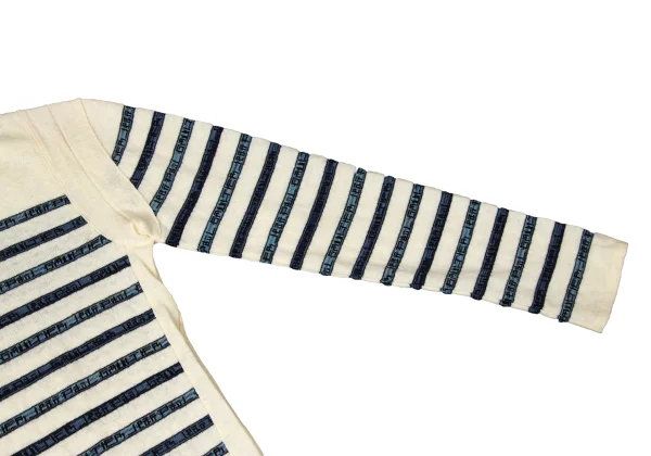 Jean Paul GAULTIER CLASSIQUE Wool Cotton Logo Stripe Turtleneck Knit K-165084_005