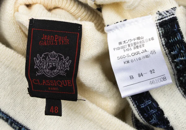 Jean Paul GAULTIER CLASSIQUE Wool Cotton Logo Stripe Turtleneck Knit K-165084_015