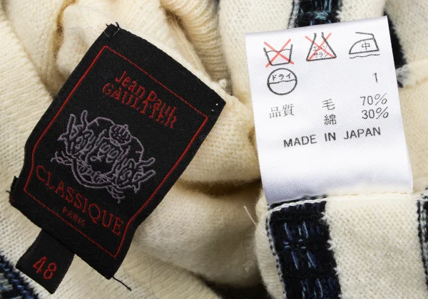 Jean Paul GAULTIER CLASSIQUE Wool Cotton Logo Stripe Turtleneck Knit K-165084_016