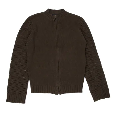 JPG by GAULTIER Cotton Blend Openwork Knitting Sleeve Double Zip Knit