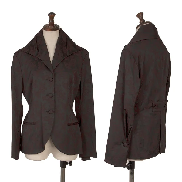 ROMEO GIGLI Floral Jacquard Jacket Black,Bordeaux 9AT K-165089_001