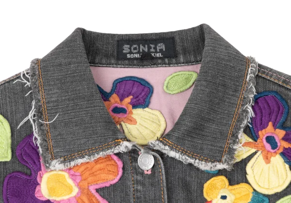 SONIA RYKIEL Colorful Floral Patch Denim Jacket K-165092_004