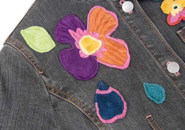 SONIA RYKIEL Colorful Floral Patch Denim Jacket K-165092_008