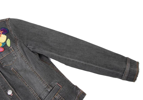 SONIA RYKIEL Colorful Floral Patch Denim Jacket K-165092_009