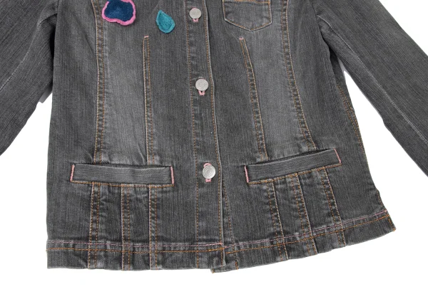 SONIA RYKIEL Colorful Floral Patch Denim Jacket K-165092_011