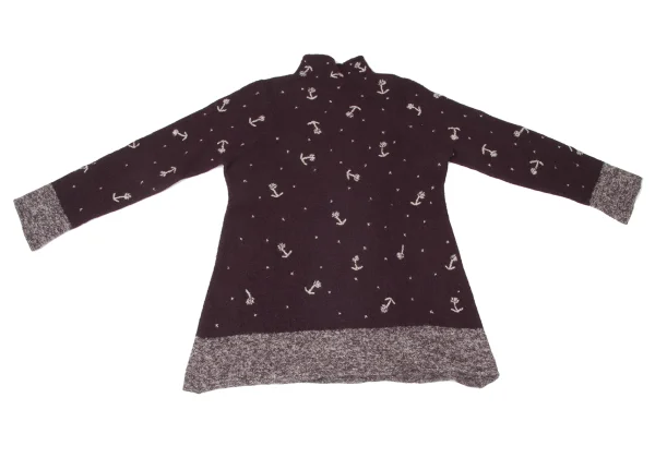 ツモリチサトTSUMORI CHISATO ウールフローラルステッチモックネックニット ボルドーM K-165094_010