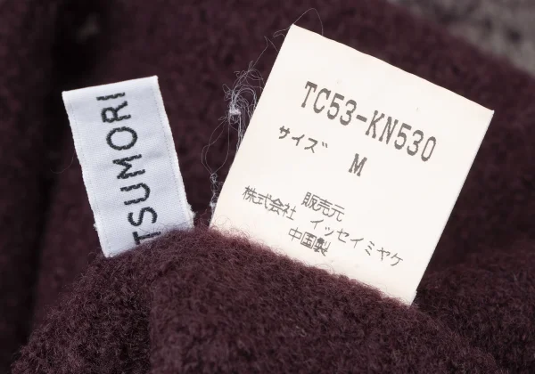 ツモリチサトTSUMORI CHISATO ウールフローラルステッチモックネックニット ボルドーM K-165094_014