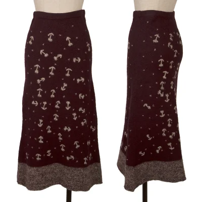 TSUMORI CHISATO Wool Floral Stitch Skirt