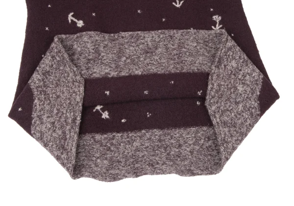 ツモリチサトTSUMORI CHISATO ウールフローラルステッチセットアップ ボルドーM K-165096_007