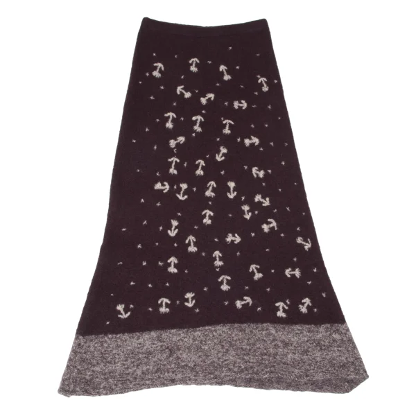 ツモリチサトTSUMORI CHISATO ウールフローラルステッチセットアップ ボルドーM K-165096_010