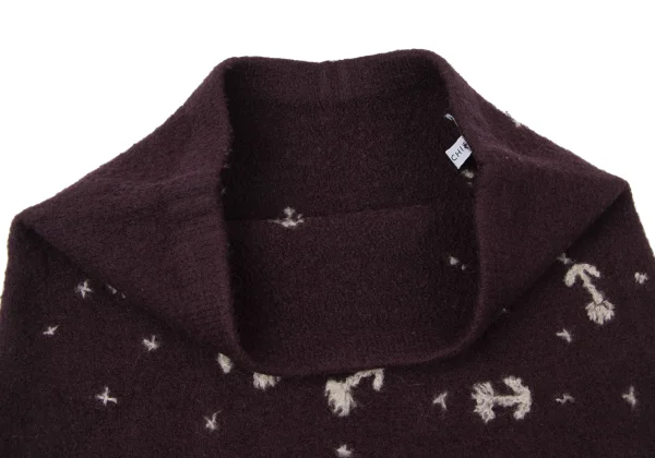 ツモリチサトTSUMORI CHISATO ウールフローラルステッチセットアップ ボルドーM K-165096_012