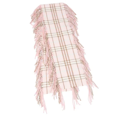 BURBERRY Cashmere Check Fringe Stole