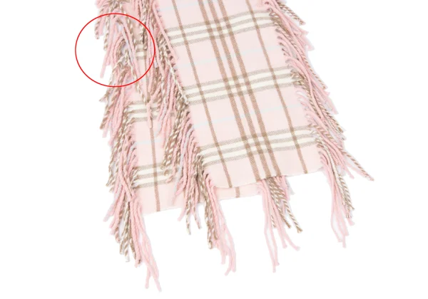 BURBERRY Cashmere Check Fringe Stole K-165098_002