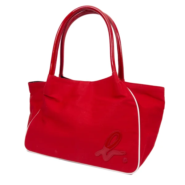 agnes b. Logo Patch Tote Bag Red  K-165099_001