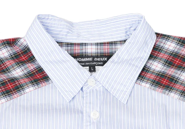 COMME des GARCONS HOMME DEUX York Check Switching Striped Shirt K-165101_003